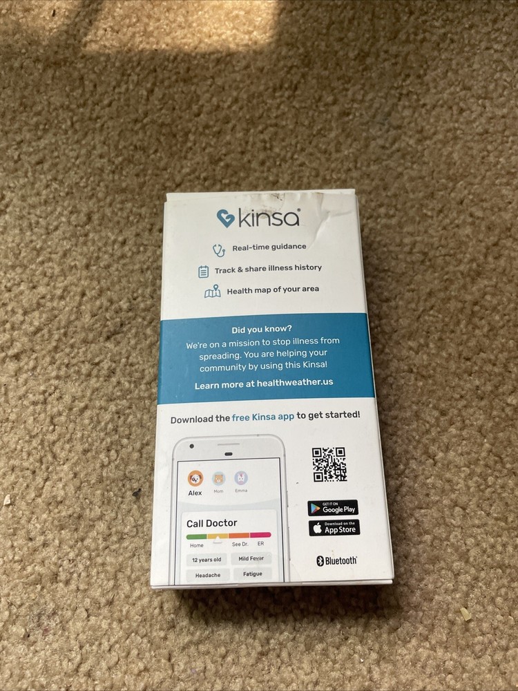 NEW KINSA QUICKCARE SMART THERMOMETER ACCURATE IOS ANDROID KSA-120