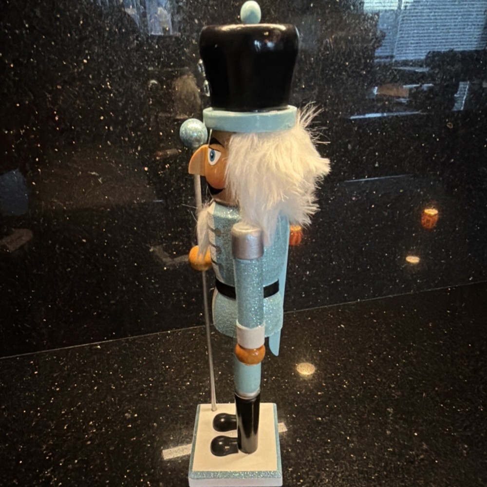 Threshold Christmas Nutcracker Light Blue Black White Silver Wood 2015