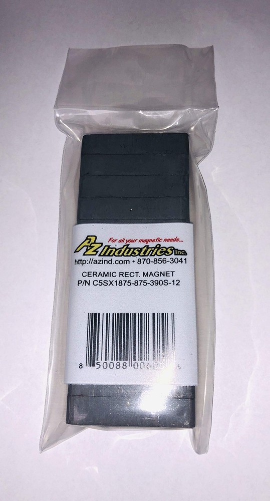 AZ Industries Ceramic Ferrite Rectangular Block Domino Magnet, 12-Pack, 1 7/8...