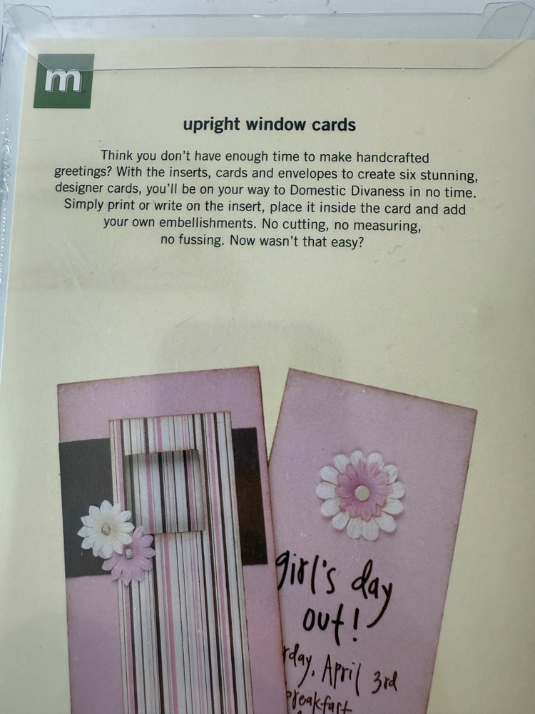Making Memories Window Sky Solid 6 Card & Envelopes 4.25" x 9.5" Upright Window