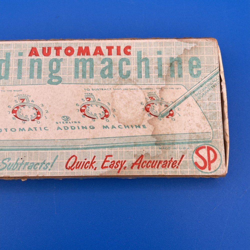 Vintage 1960's Automatic Adding Machine Dial-A-Matic With Stylus Complete In Box