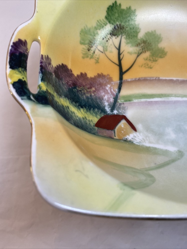 Meito China Hand Painted Handled Bowl