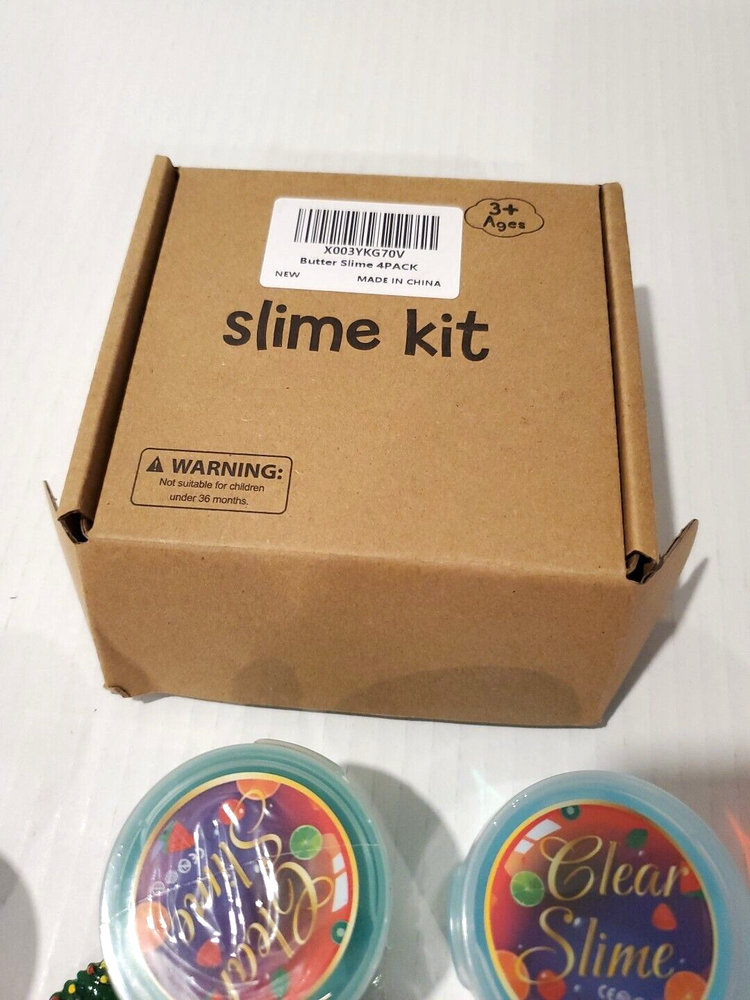 Butter Slime Clear Christmas Theme 4 Pack