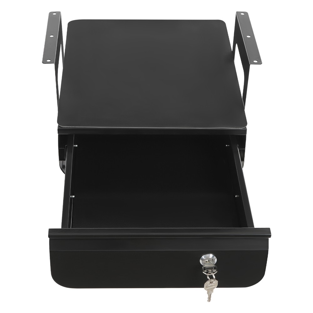 11.5 × 14.3in Lockable Under Desk Pull-Out Sliding Storage Drawer
