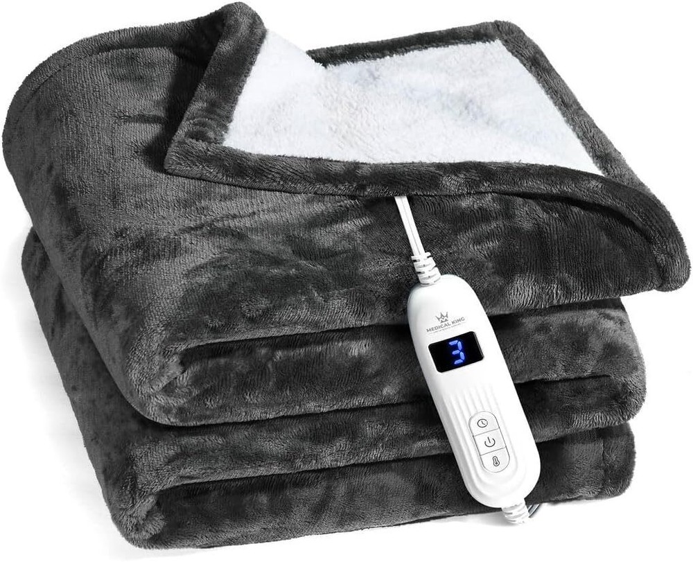 Electric Blanket Throw Fast Heating with Hand Controller 10 Heating Settings