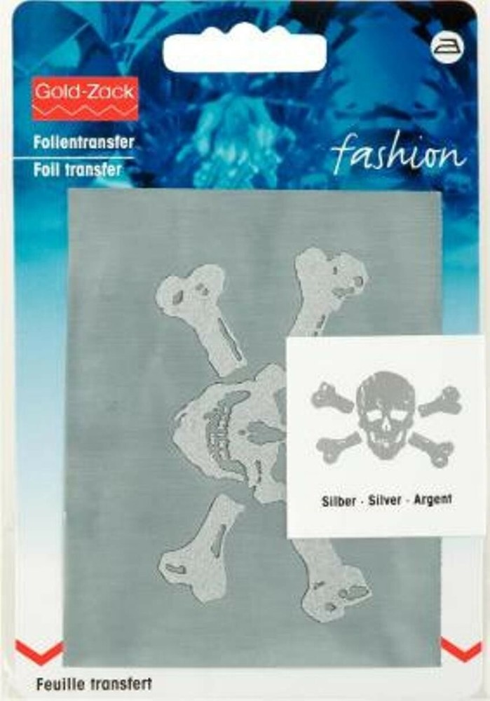 Skull Transfer Film 6.5x5cm Silver Label Application