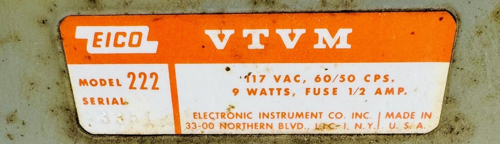 Eico 222 Vacuum Tube Voltmeter
