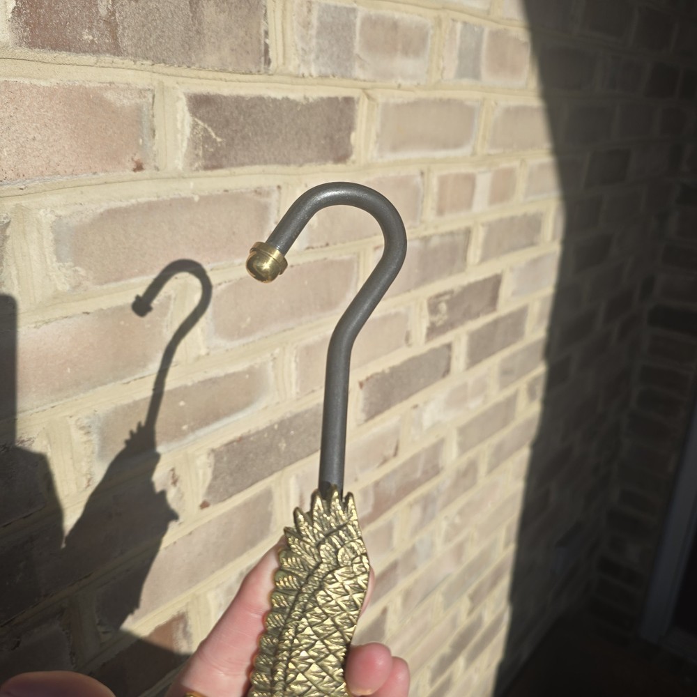 Vintage Solid Brass Eagle Damper Fireplace Hook Andrea Sadek NOS