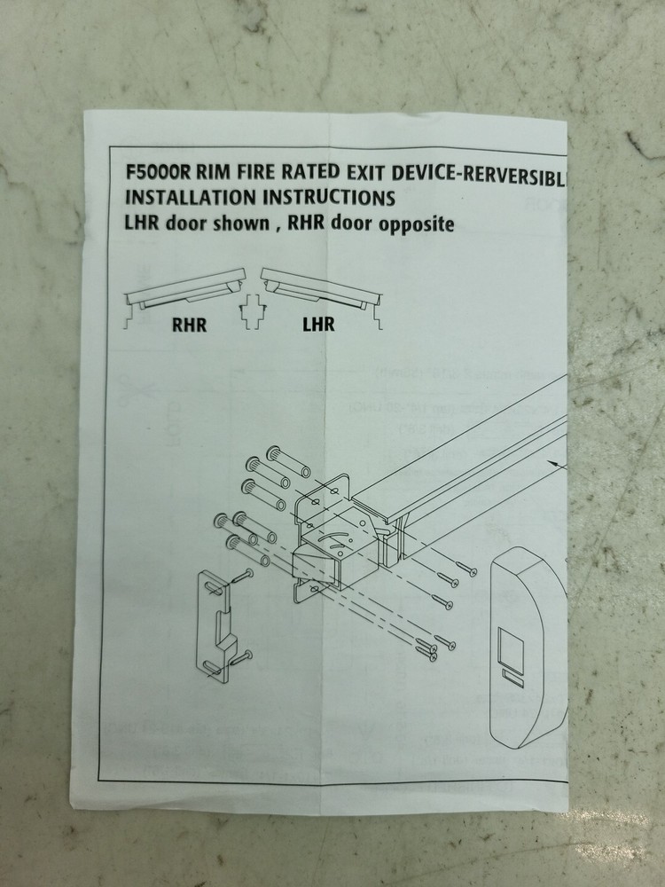 Pamex Fire Rated Grade 1 Commercial 32"- 36" Width Rim Exit Device EF5000/E03-AL