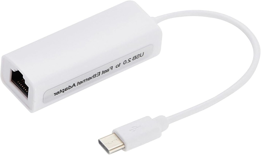 USB-C to Ethernet Adapter, High-Speed Network for Type-C Devices, White