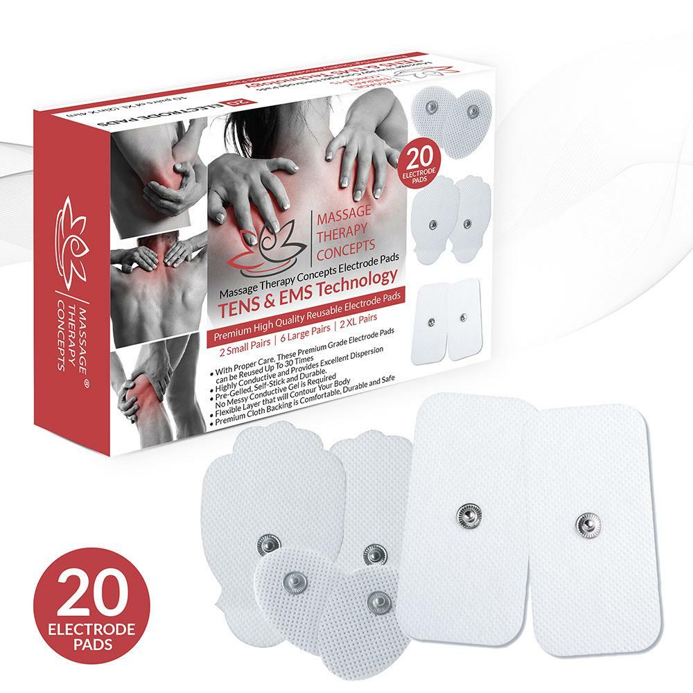 TENS Unit Snap-On - Combo Pack Electrode Pads - 10 Replacement Pairs