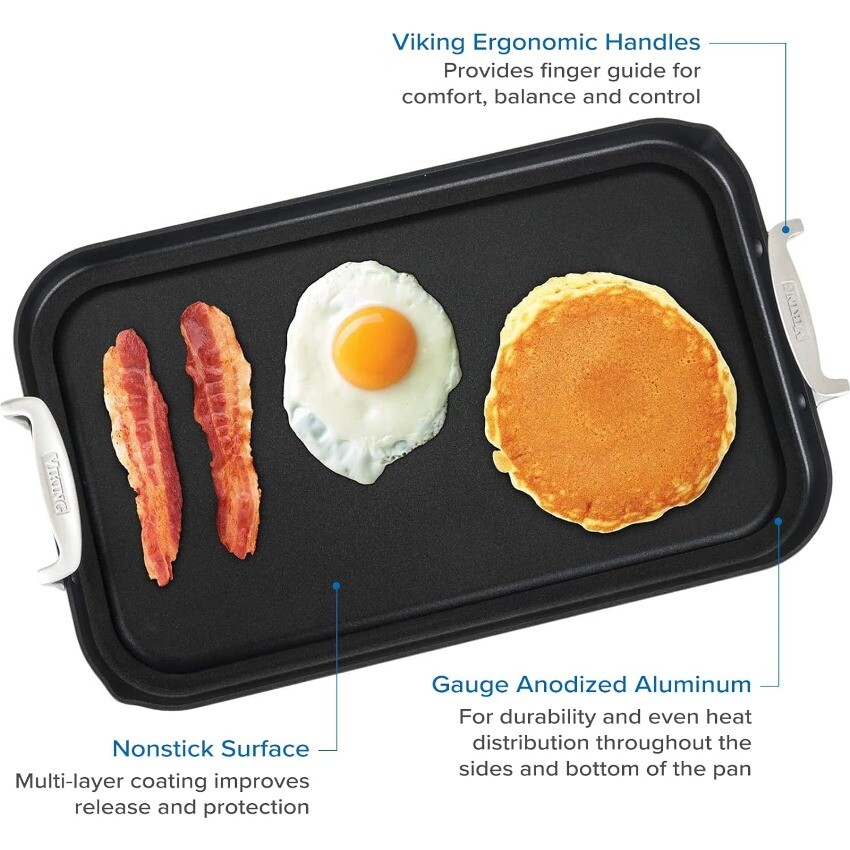 Viking Culinary Hard Anodized Nonstick Double Burner Griddle
