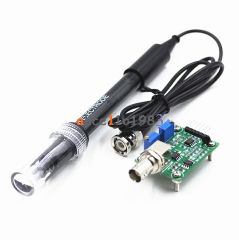 Liquid PH 0-14 Value Detect Sensor Module + PH Electrode Probe BNC for Arduino