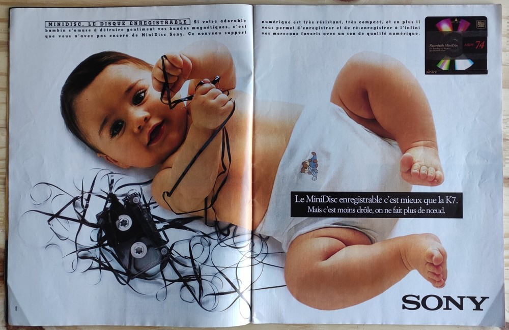 1996 Mini Disc SONY Recordable Disc Press Advertising - BEBE