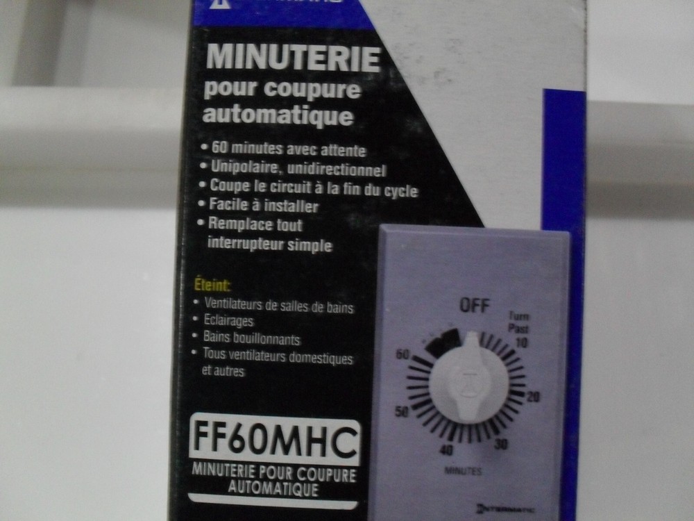 Intermatic FF60MHC Auto shut-Off timer SPST Silver