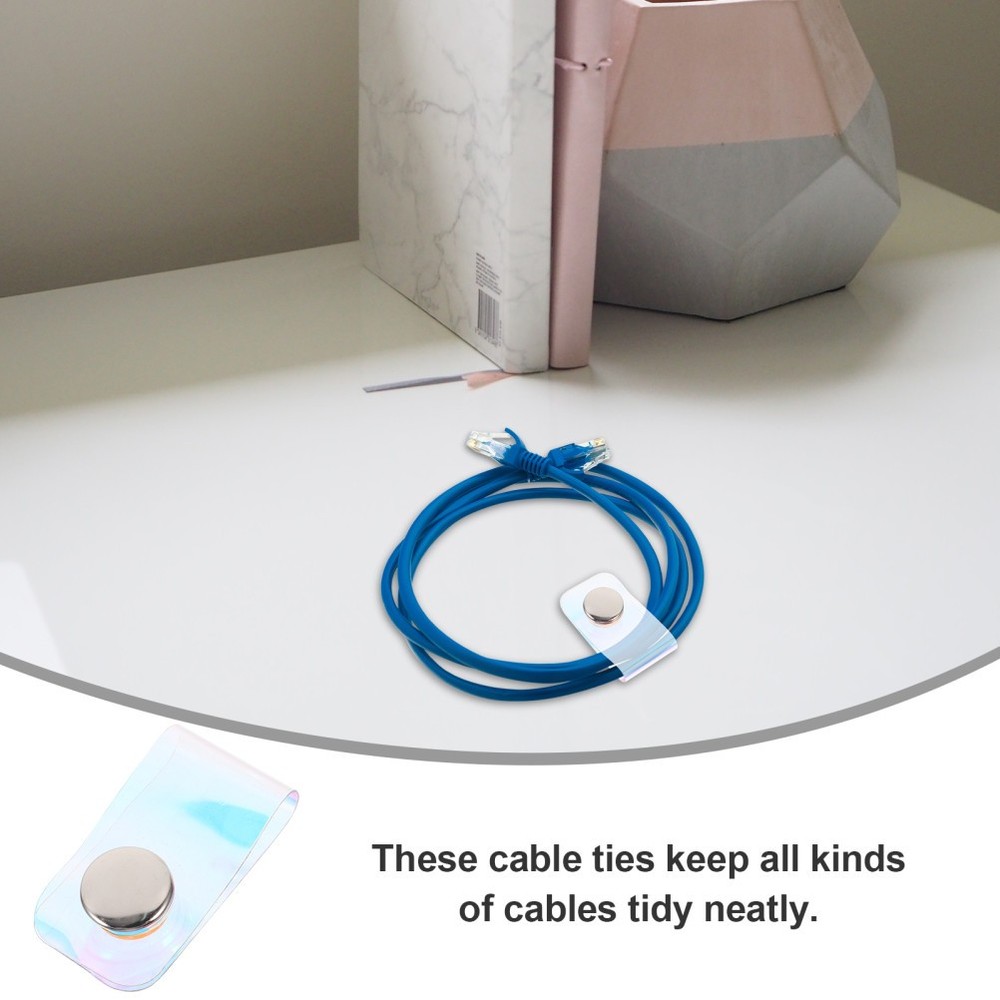 15PCS Snap Button Organizer Ties Earphone Data Cable Storage Buckle Organizers