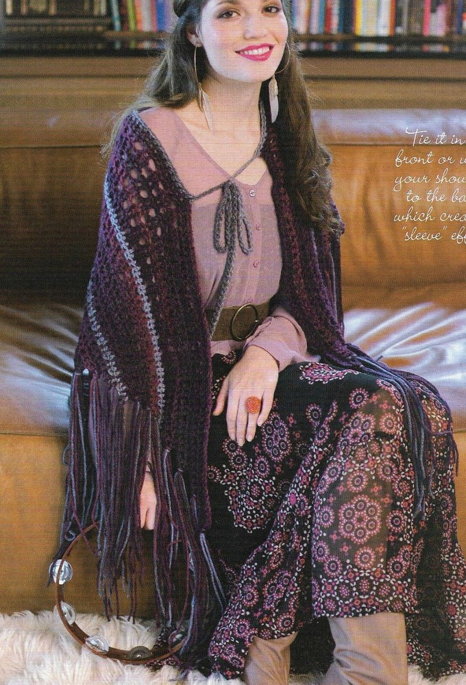 STEVIE SHAWL WRAP WOMEN'S CROCHET PATTERN INSTRUCTIONS