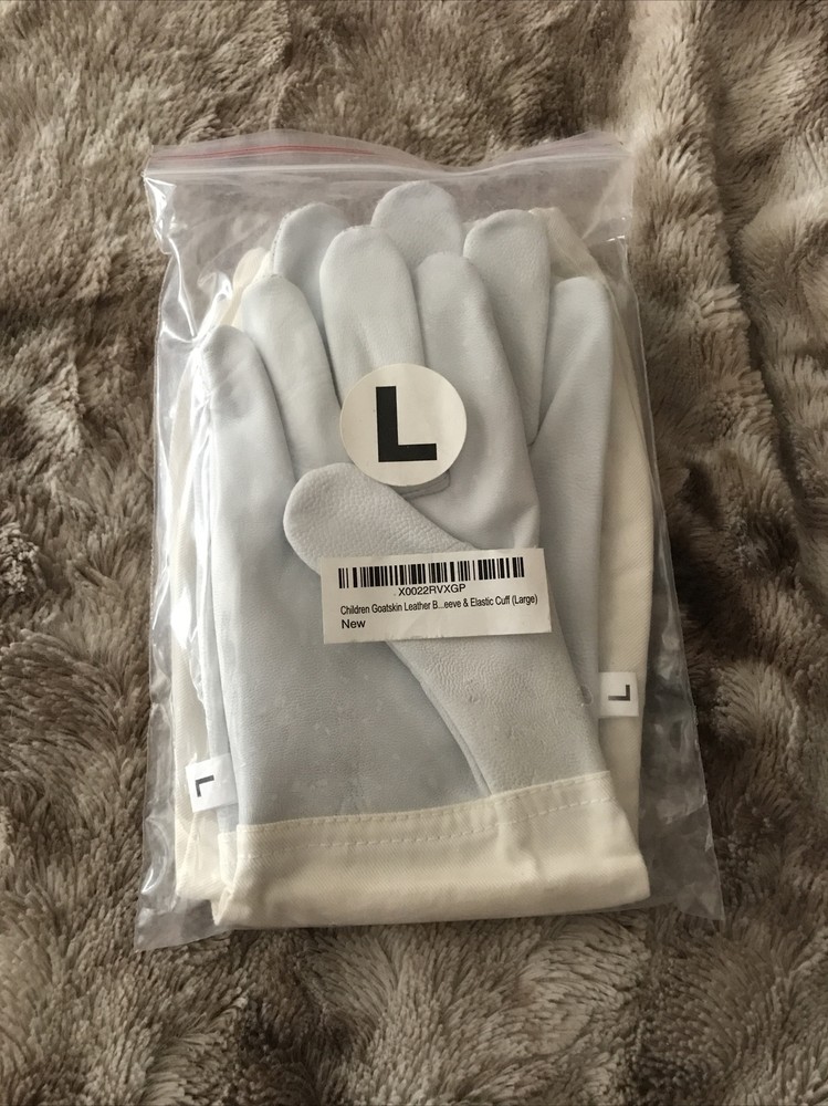 Childrens Goatskin Leather Beekeeping Gloves, 1 Pair (Large)