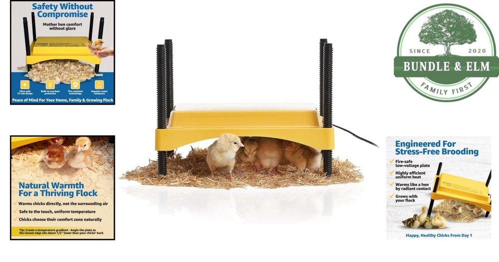 Indoor Poultry Heating Plate, 12 Watt, Adjustable for Comfortable Brooding