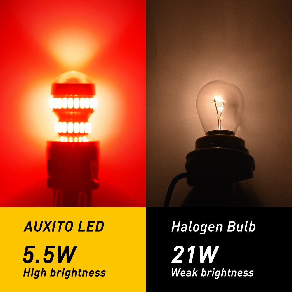 4pcs AUXITO LED Brake Stop Tail Light Bulbs 3157 3057 3357 3156 Red Turn Signal