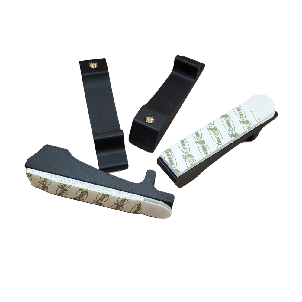 4pk Secure Wall Mounting, SKADIS Compatible, Includes Command Strips, Black