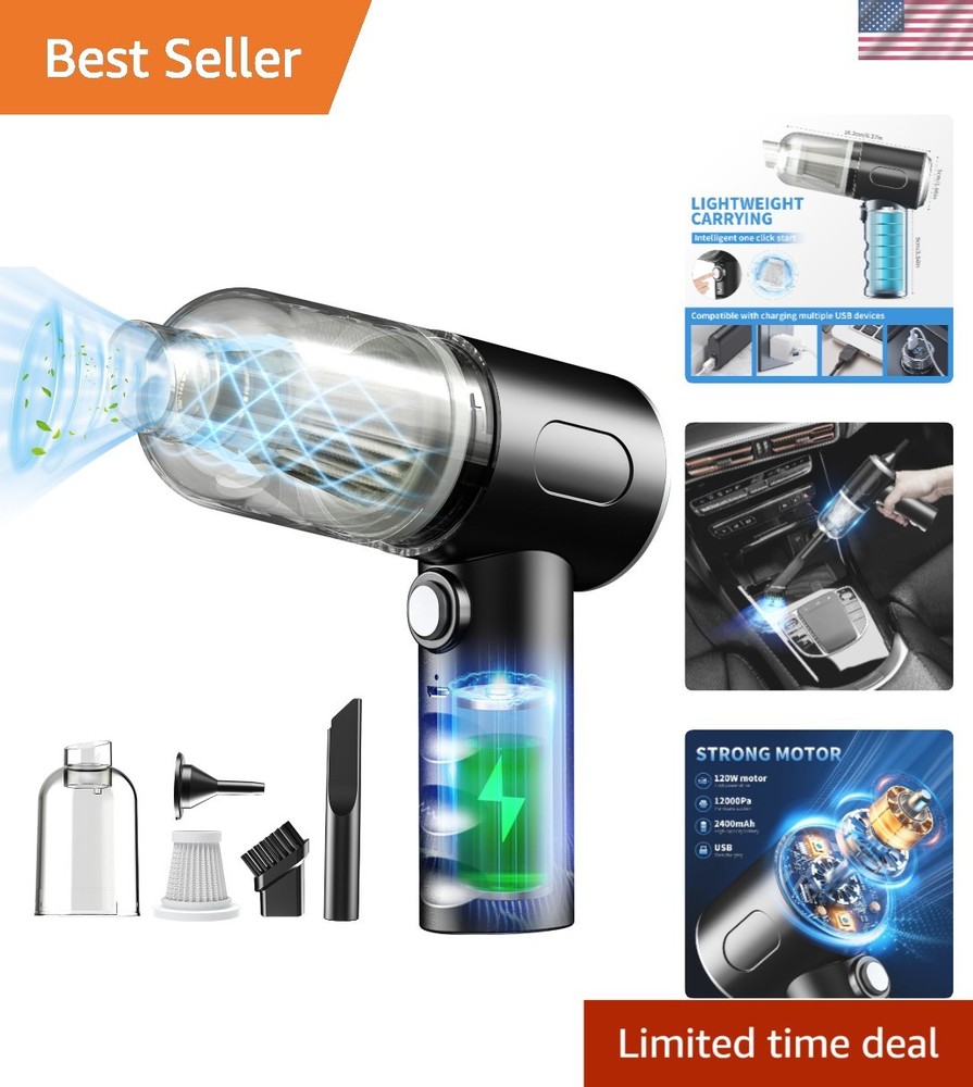 USB Rechargeable Mini Vacuum with Multi-Function Nozzles for Dust-Free Spaces