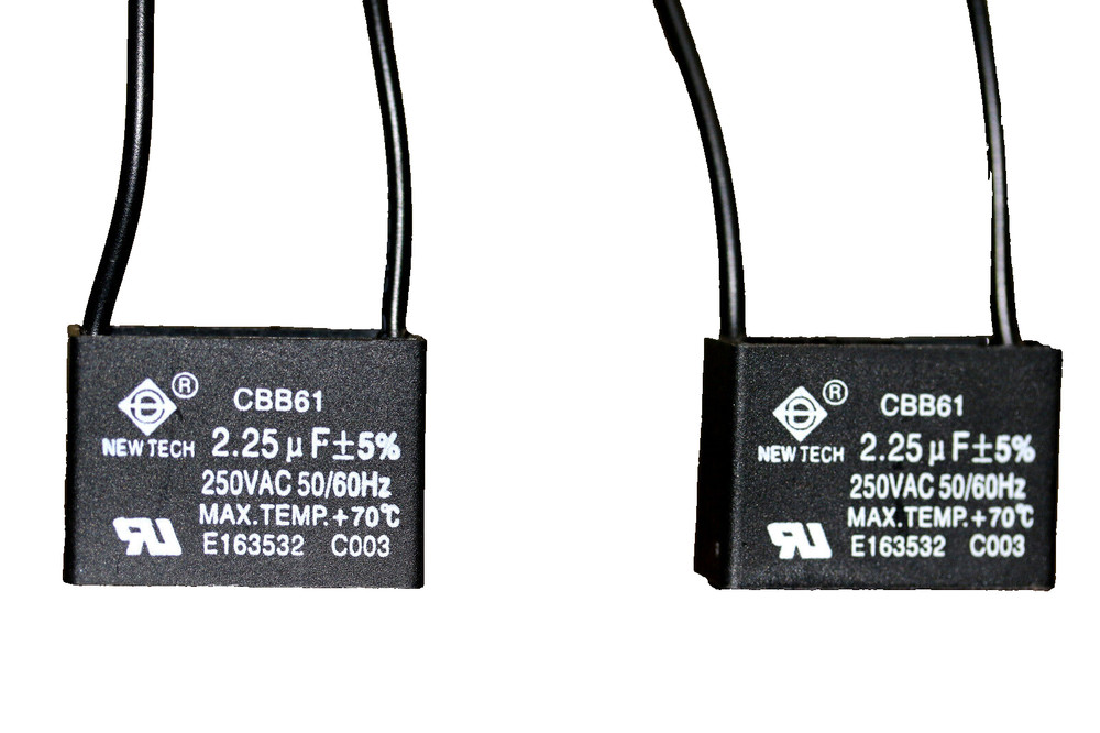 CEILING FAN CAPACITOR CBB61 2.25uf 2 Wire Quantity 2