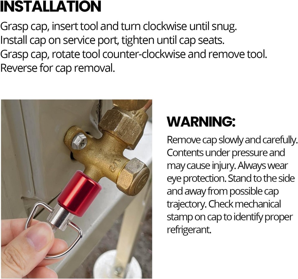 HVAC Tools, Locking Cap Key for Refrigerant Safety Caps, Universal