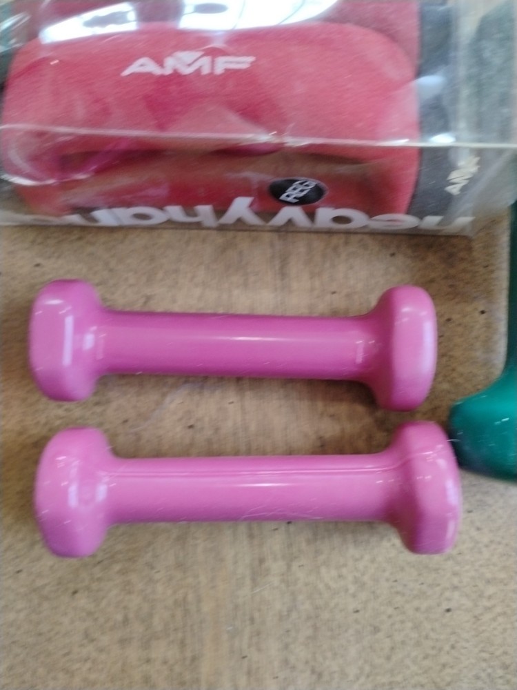 Lot Of Exercise Weights And Hand Exerciser