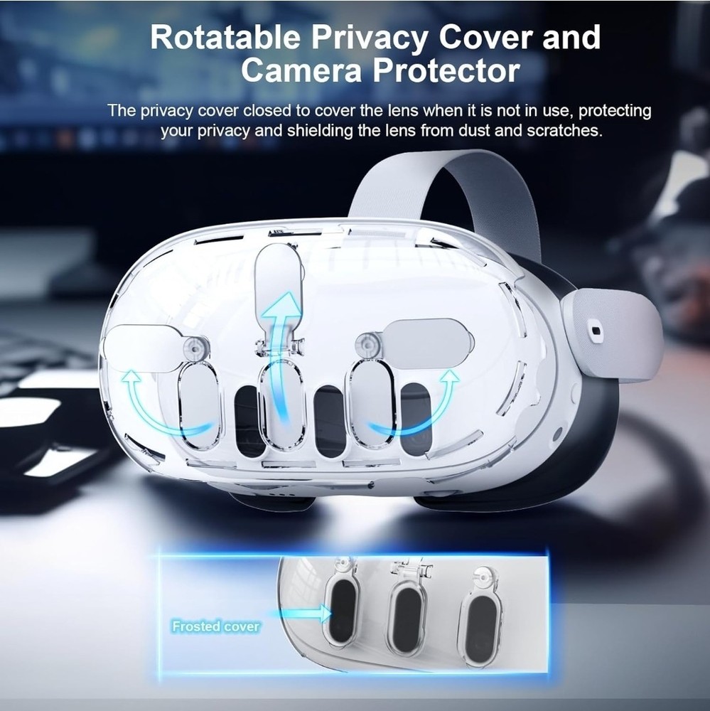 VR Headset Shell Protective Cover for Meta Quest 3 Transparent Protective Cover