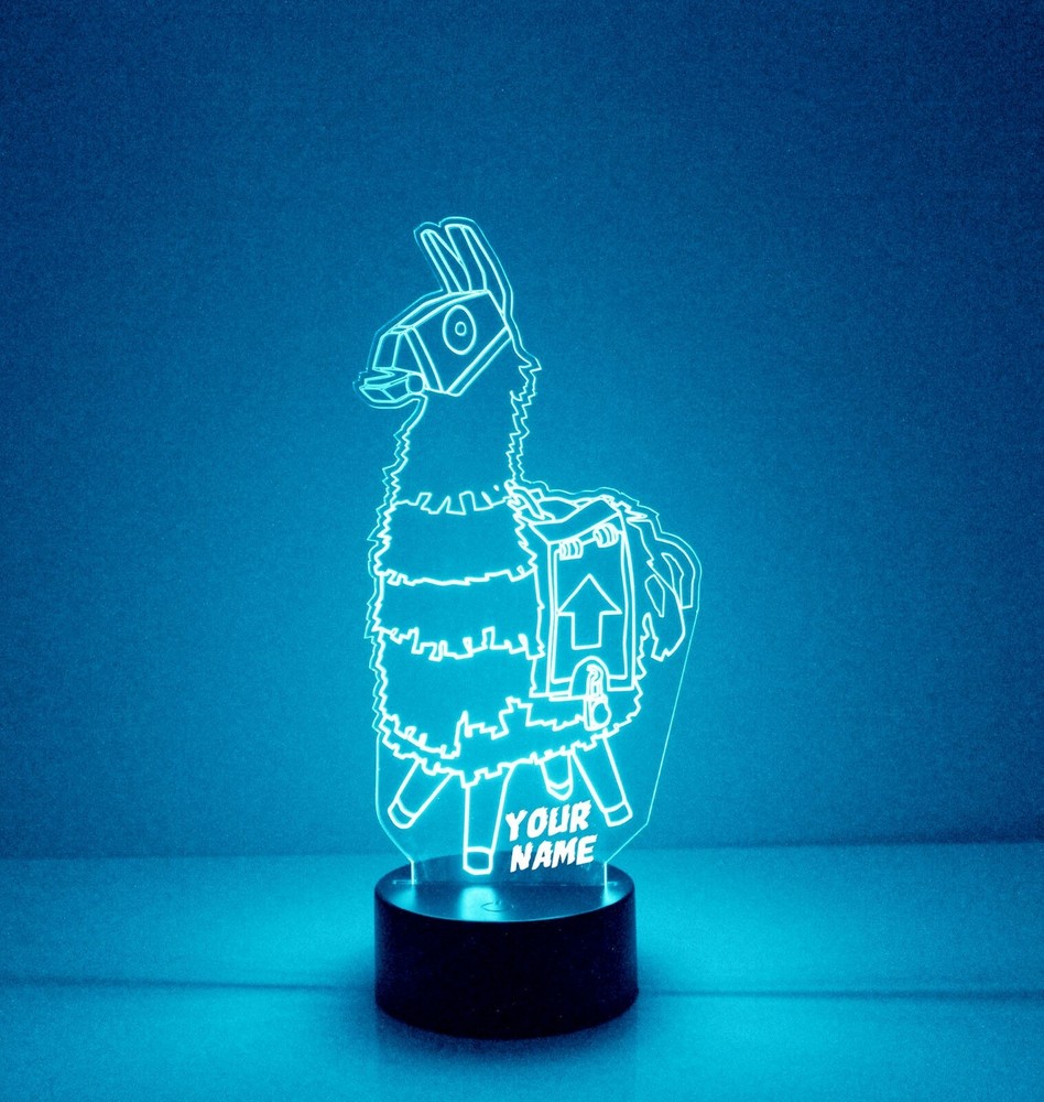 Fortnite Llama LED Night Light, with Remote Control, Engraved Gamers Light