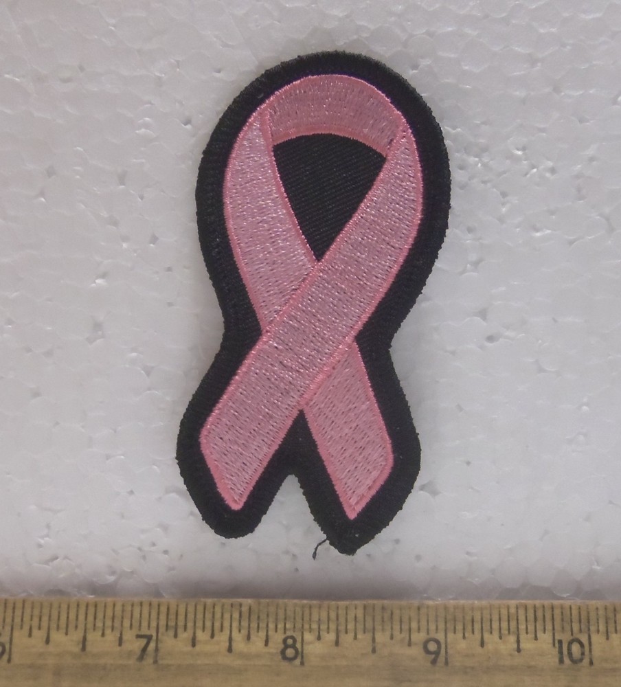 Pink Ribbon Embroidered Patch