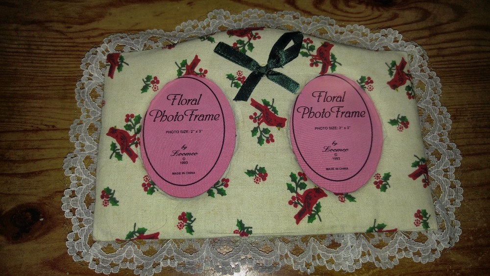 Double 2" X 3" Floral photo frame by Loomco.