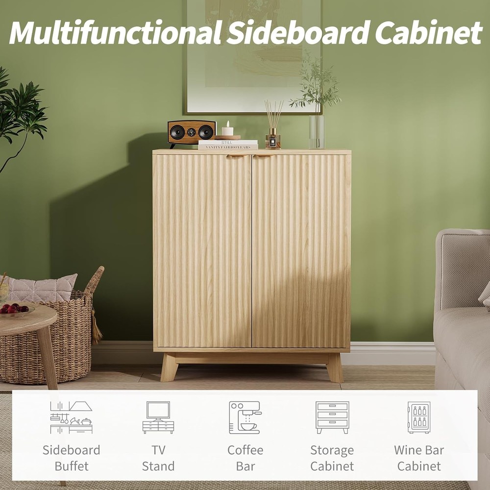 Sideboard Buffet Accent Cabinet Storage Adjust Shelf Coffee Bar Console Table