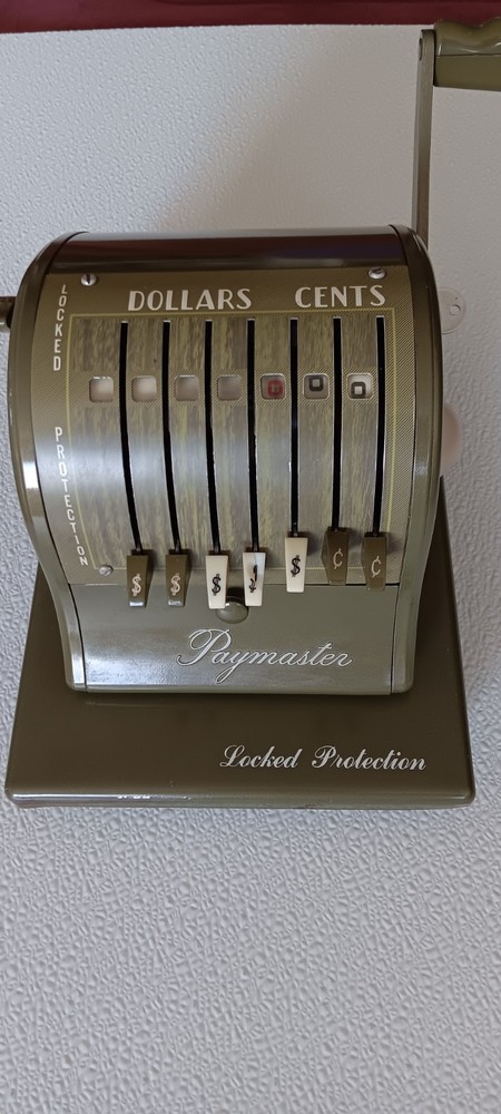 Paymaster Vintage Check Writing Machine Series S-1000
