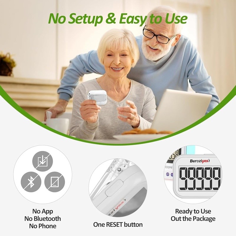 3D Pedometer Accurate Step Tracker Lightweight Easy to Use Long Battery Life