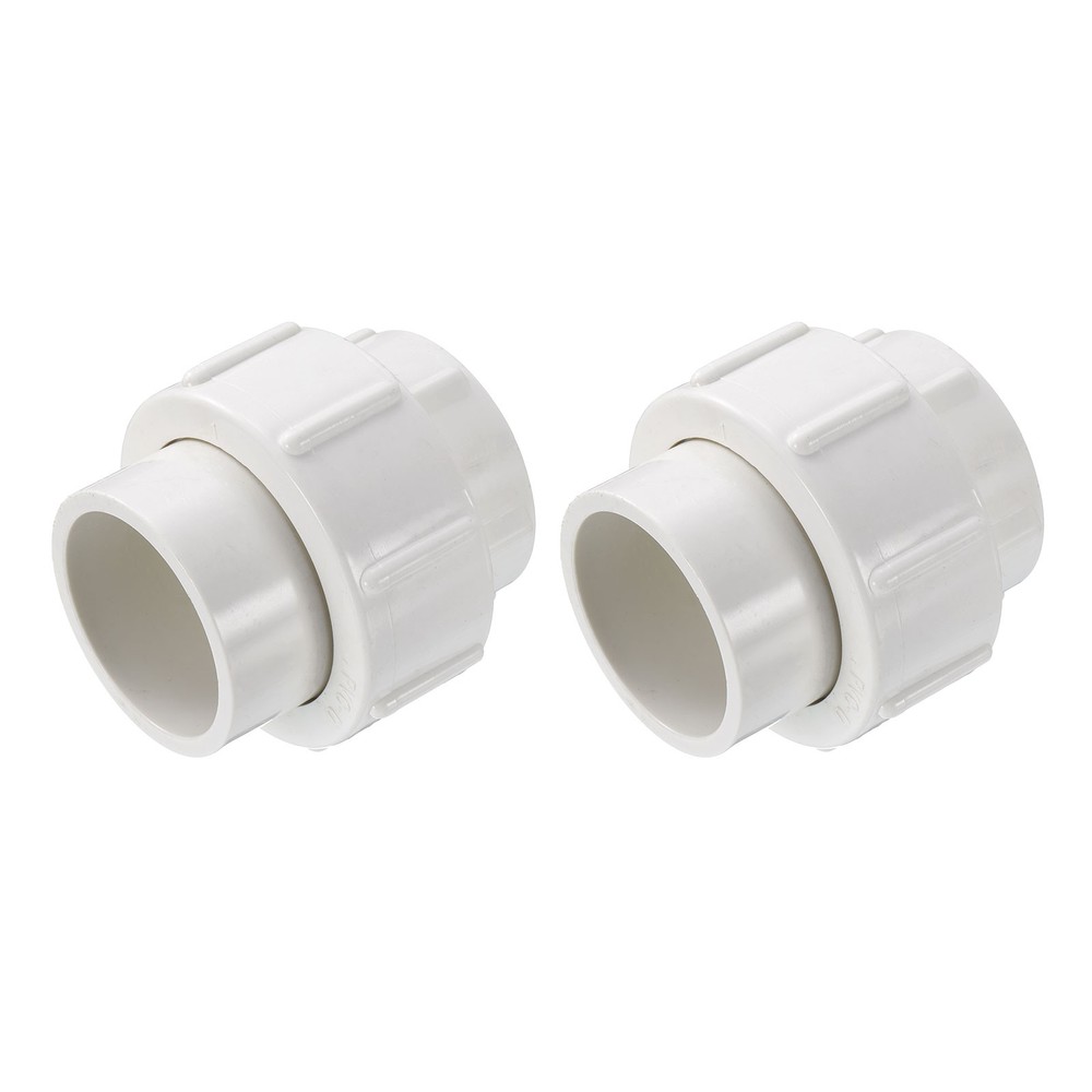 2 Pcs 1.2" Union PVC Coupling Pipe Fitting Adapter, White