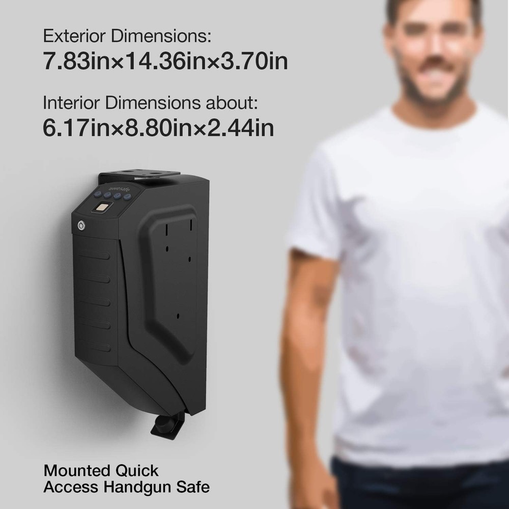 Compact Biometric Handgun Safe with LED Light - Secure Storage Solution
