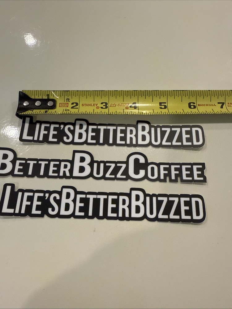 3 Stickers Life’s Better Buzzed Better Buzz Coffee