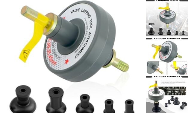 Valve Lapping Tool Kit with 5 Suction Cup Adapters,Durable Valve Lapping Kit