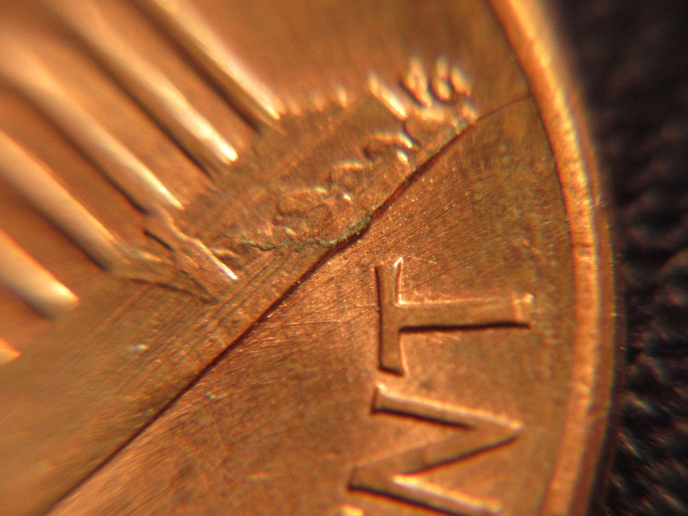 1989 P Lincoln Penny with Reverse Die Crack Error