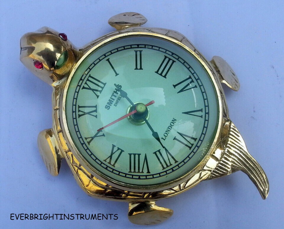 VINTAGE SOLID TURTLE Wall & Table Clock Handmade Animal Clock, Tortoise