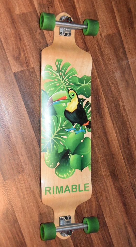 EXCELLENT CONDITION Toucan Rimable Complete Longboard Skateboard 41”