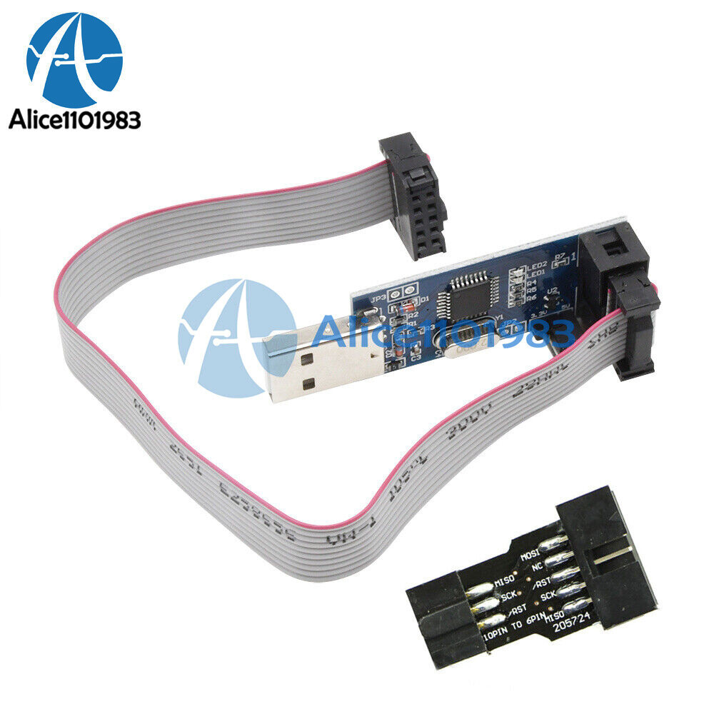 USBASP USBISP AVR Programmer USB+10 Pin Convert to Standard 6Pin Adapter Board