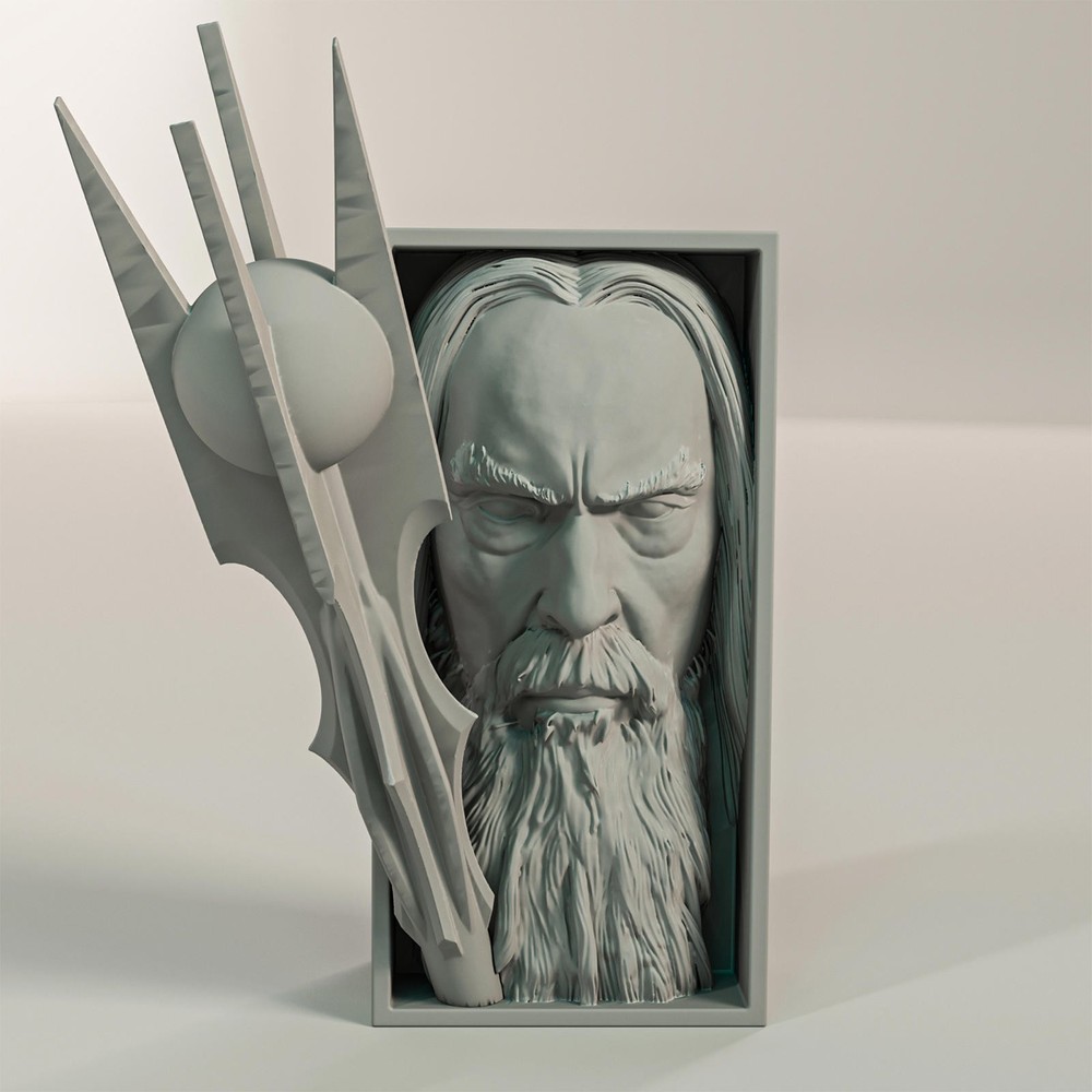 Saruman the White Book Nook - Wizard Tower Bookshelf Insert