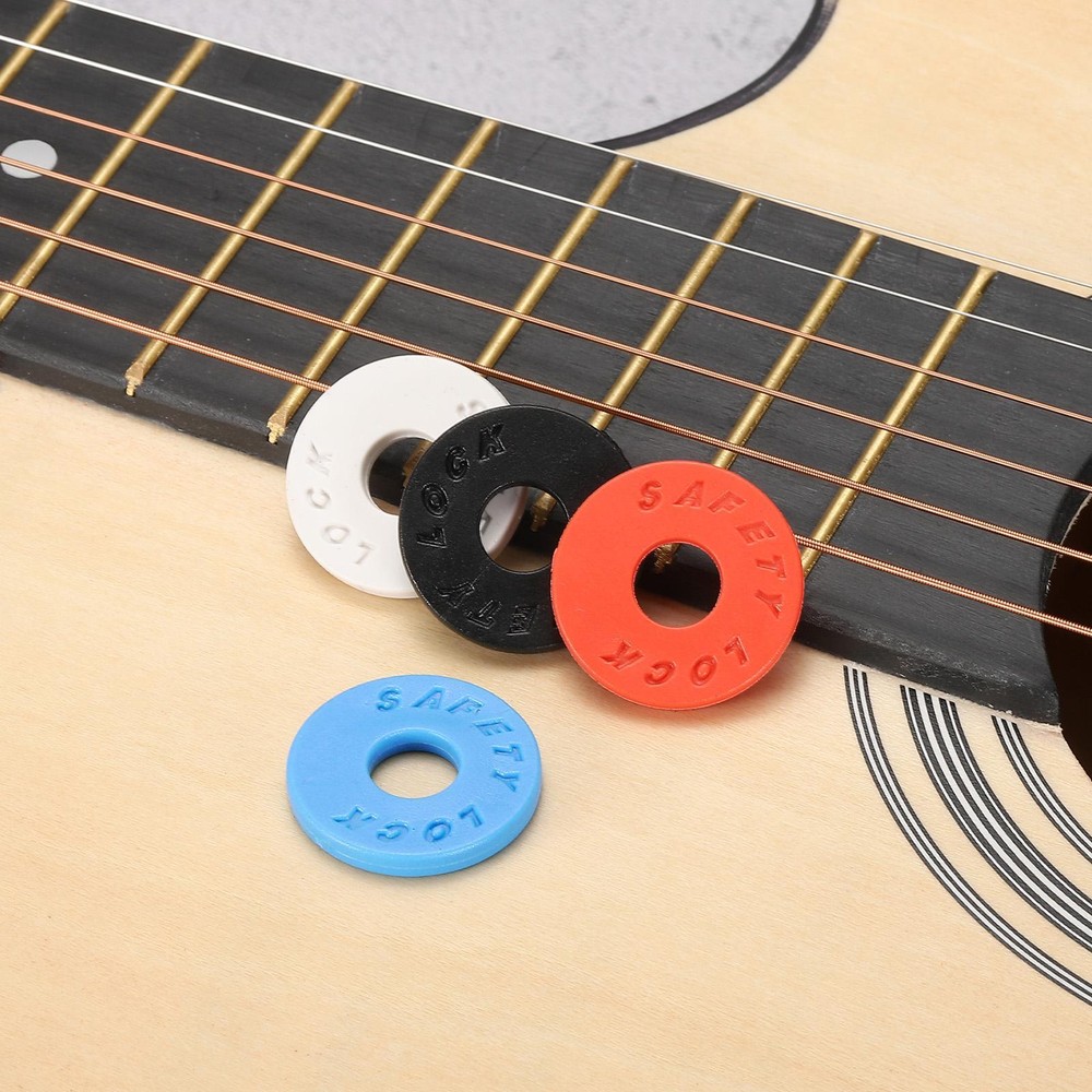 8 Pack Strap Blocks Silicone Rubber Strap Block White for Guitar Strap Button