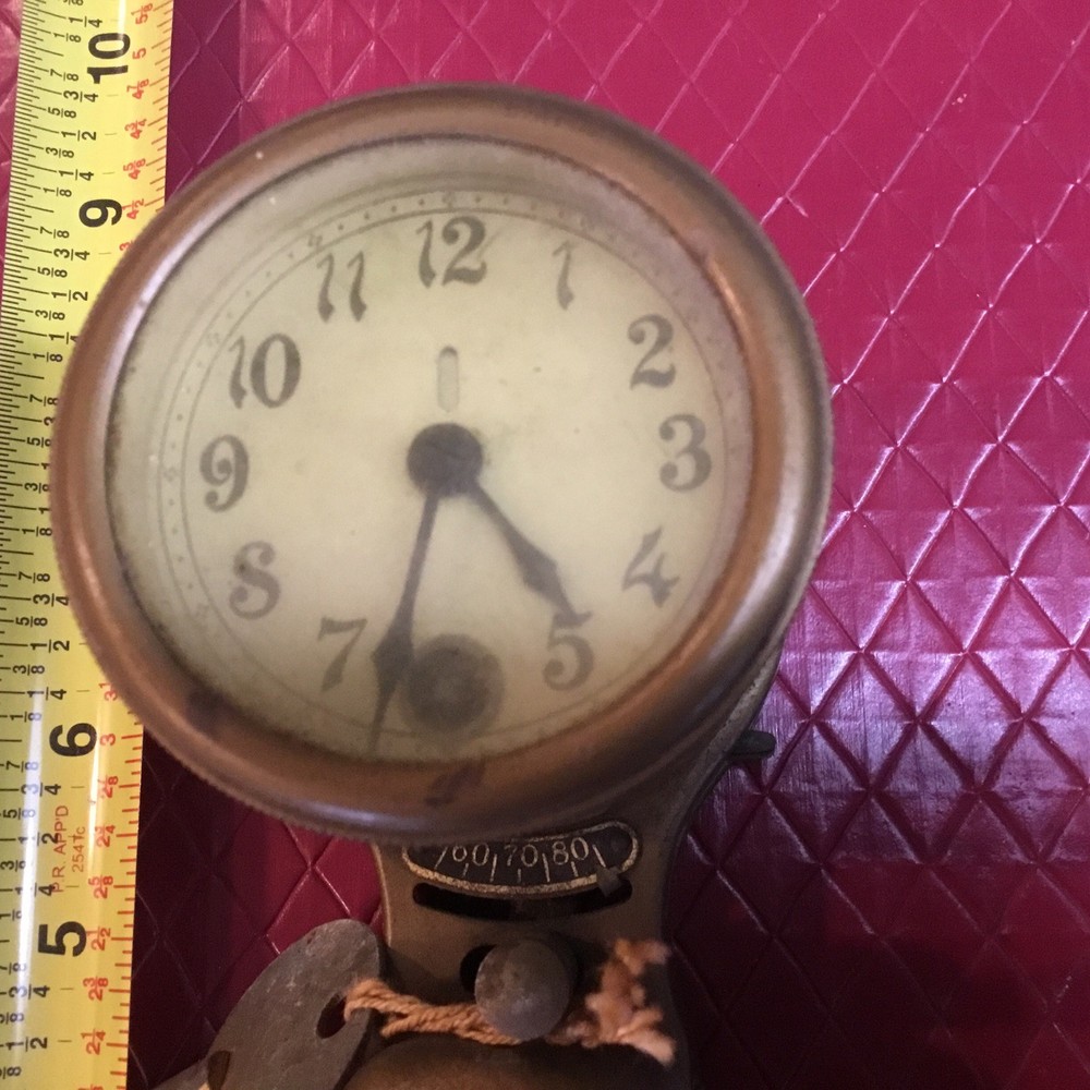 Vintage Brass Temperature Regulator Thermometer Clock