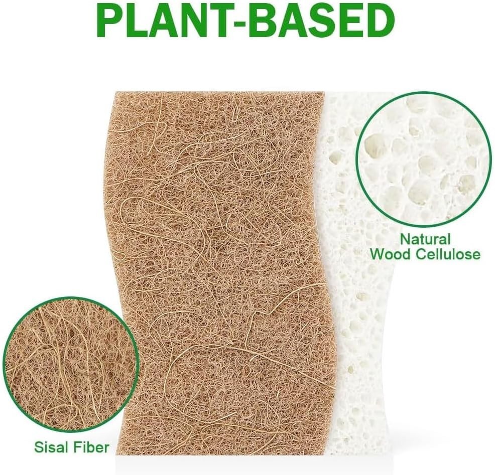Natural Non Scratch Kitchen Sponge - Brown - 24 Count