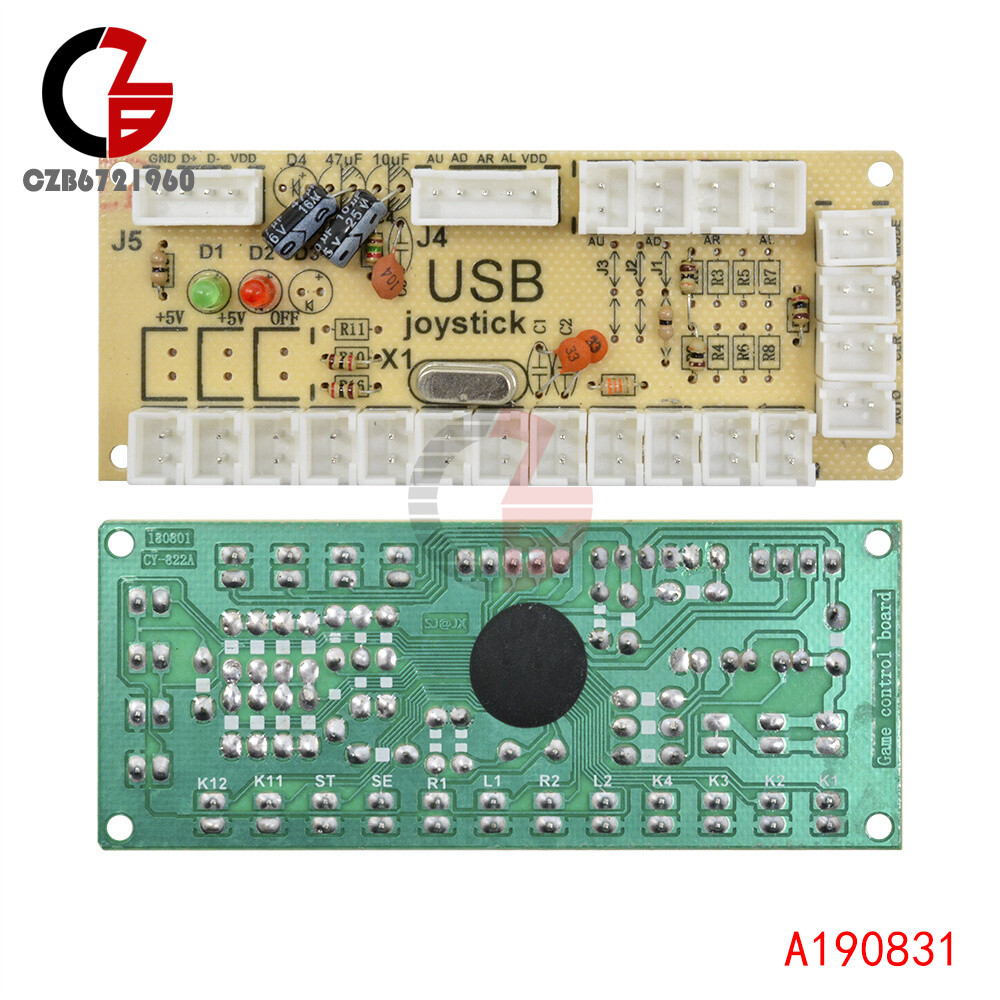 USB Arcade Encoder Zero Delay PC to Joystick 5Pin MAME Sanwa Push Button + Cable