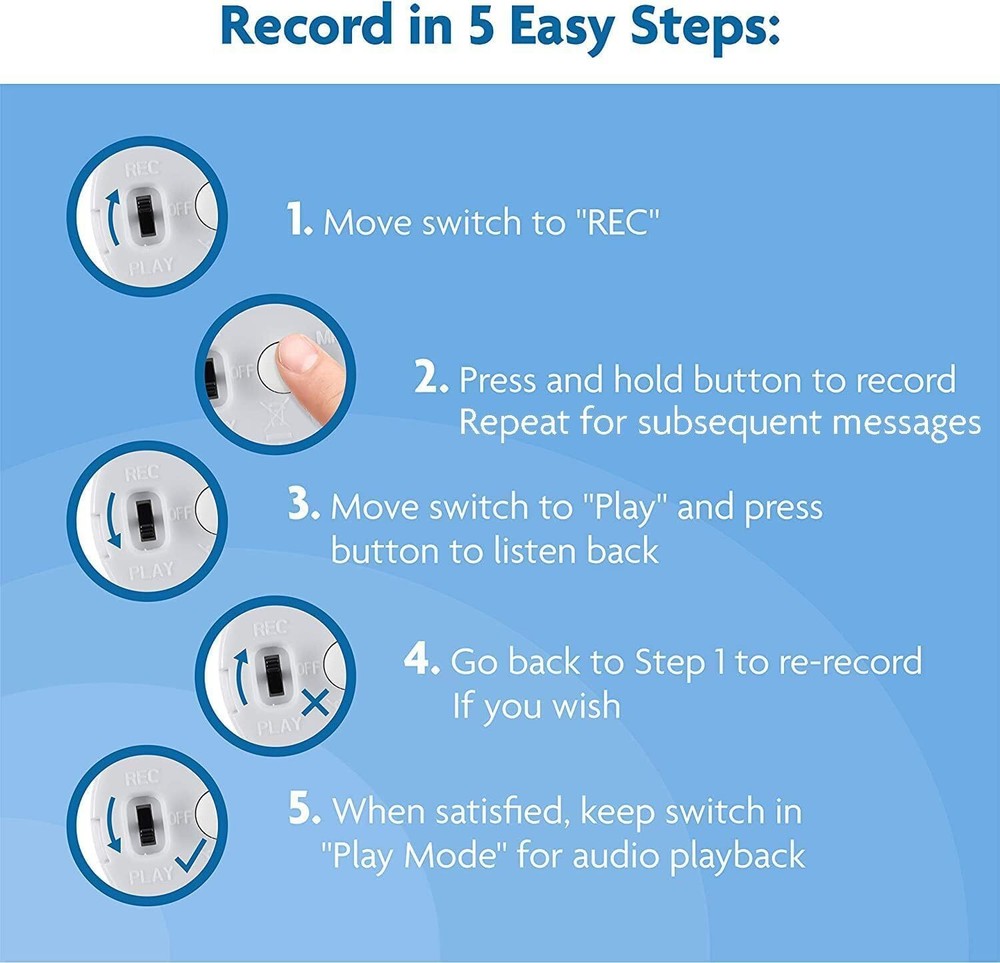 60 Second Multi-Message Voice Recorder, Record Custom Messages for Plush Toy,...
